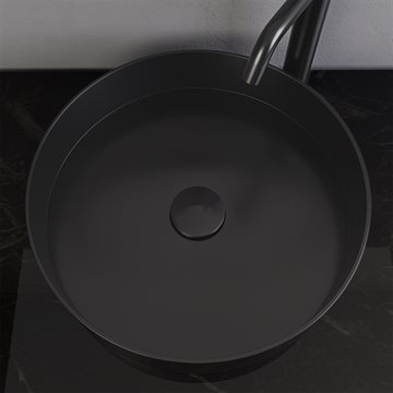 Primy Steel Rare R Shadow fritstående håndvask Ø375mm i sort